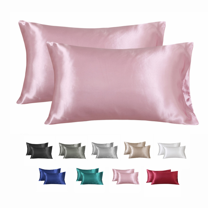Silk Pillowcase - Silk-LIke Pillowcase Pillow Cover Silky Satin