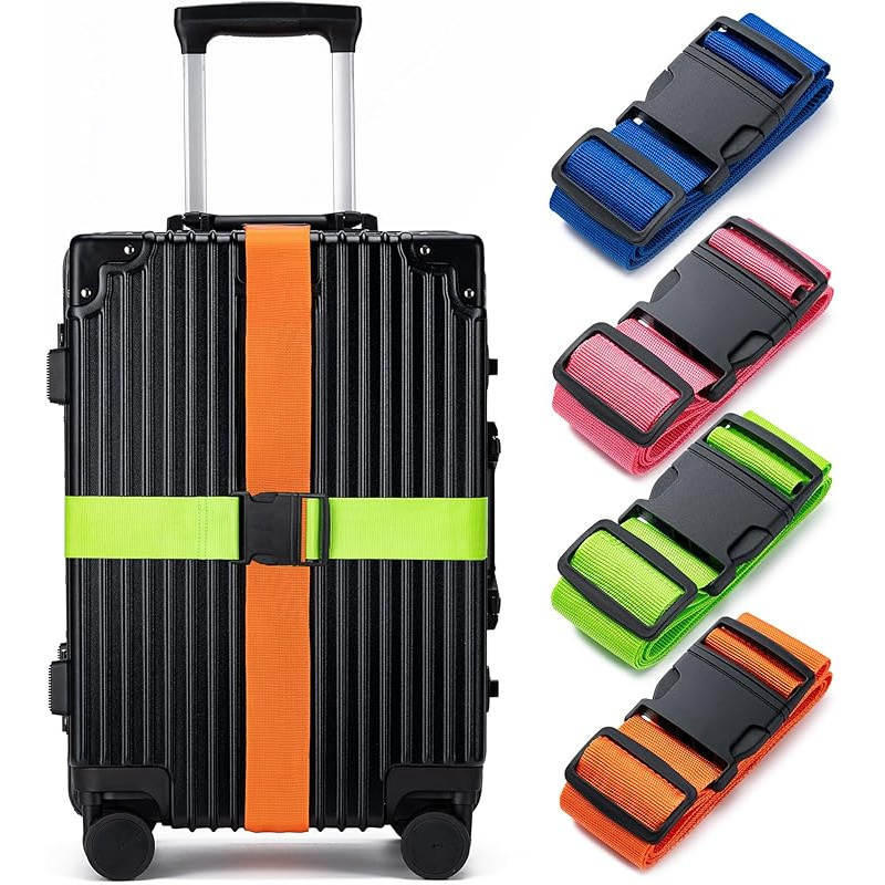 Travel Luggage Set - 4Luggage Strap Set, Luggage Securing Strap,