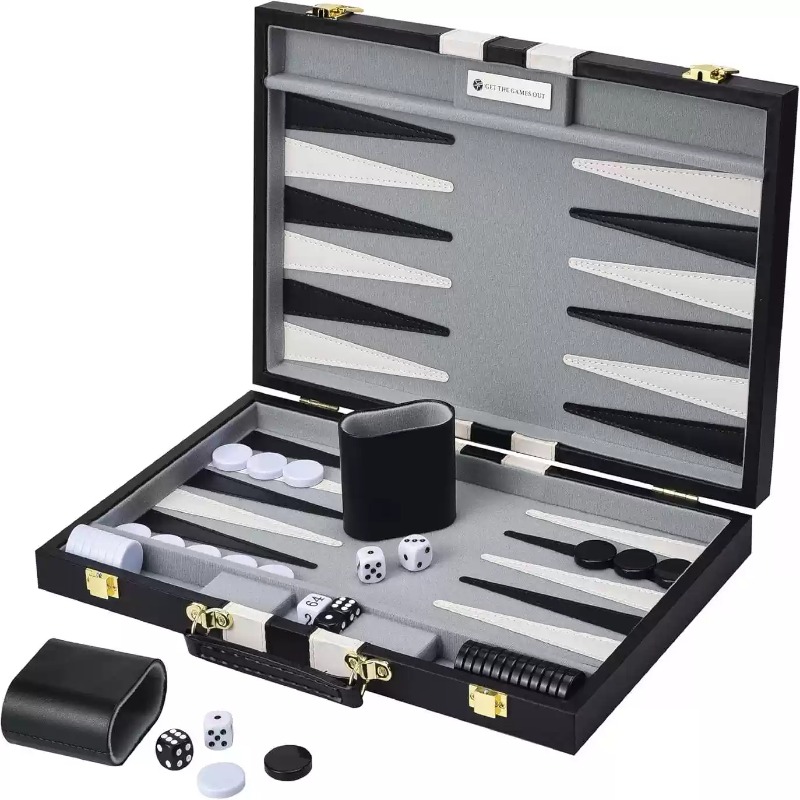 11 Inch PU Leather Chess Set B - огляд і ціна Luxury Gift Set
