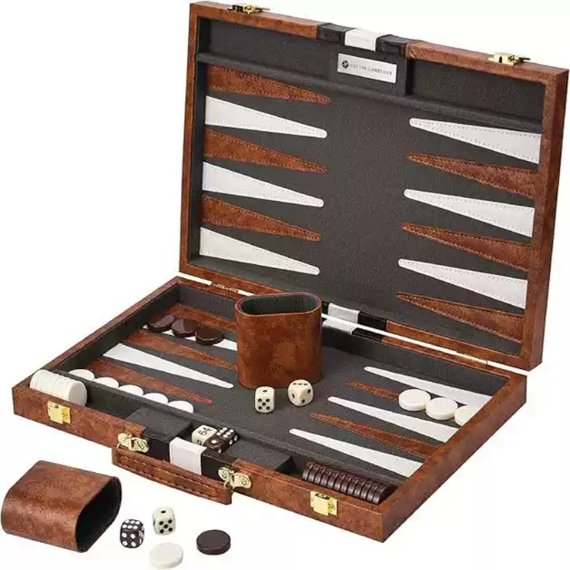 11 Inch PU Leather Chess Set B - огляд і ціна Luxury Gift Set