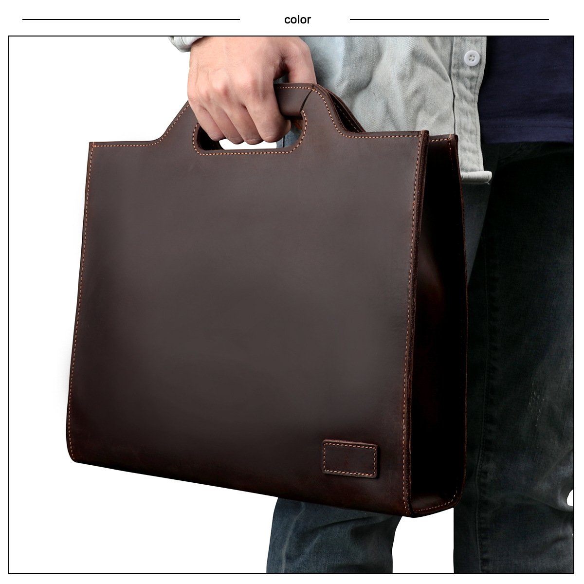 Men's laptop bag, men's should - огляд і ціна Leather Briefcase